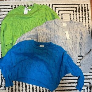 Cable knit sweater bundle size LARGE NWT & NWOT